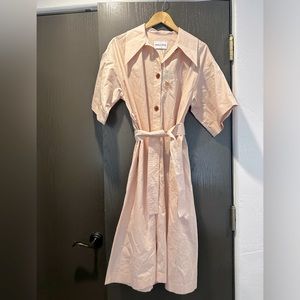 Minjukim Light Pink Oversized Shirt Dress OS